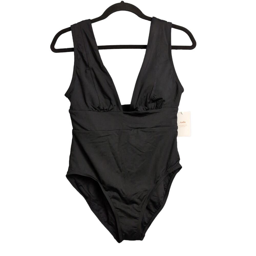 Andie The Mykonos LT One Piece Swimsuit Black Size ST Tall Long Torso New - Picture 2 of 11